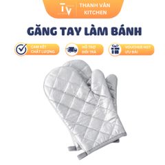 Găng Tay Chống Bỏng Chần Bông - Bao Tay Làm Bánh, Cách Nhiệt Lò Nướng & Lò Vi Sóng Có Quai Treo ST (TV339)