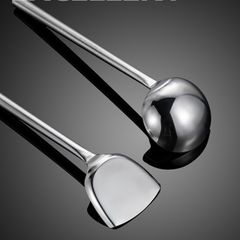 Vá inox 304 cán gỗ cao cấp - Muôi múc canh nhà bếp chống gỉ sét, dụng cụ nấu ăn tiện lợi dành cho gia đình (TV384)