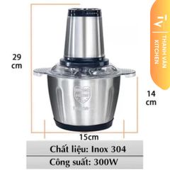 Máy Xay Thịt Đa Năng Kitchen Expert 2L - Công Nghệ Hiện Đại, Lưỡi Dao Kép Thép Không Gỉ, Xay Nhuyễn Nhanh Chóng Cho Gia Đình (TV159)