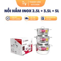 Bộ Nồi Đa Năng Inox 304 3 Đáy Nắp Inox Extreme Infinity 18cm, 20cm, 22cm - Bảo Hành Chất Lượng Đến Từ Zebra