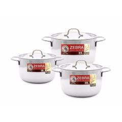Bộ Nồi Đa Năng Inox 304 3 Đáy Nắp Inox Extreme Infinity 18cm, 20cm, 22cm - Bảo Hành Chất Lượng Đến Từ Zebra