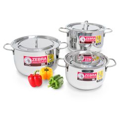 Bộ Nồi Đa Năng Inox 304 3 Đáy Nắp Inox Extreme Infinity 18cm, 20cm, 22cm - Bảo Hành Chất Lượng Đến Từ Zebra