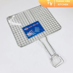 Vỉ nướng Inox Cao Cấp TV70 - Thiết Kế Tiện Dụng Cho Nướng Thịt & Hải Sản Trên Bếp Than, Bếp Gas, Dã Ngoại An Toàn (TV70)