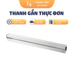 Thanh gắn thực đơn, thanh gắn bảng tin dán tường, thanh gắn ghi chú inox 60cm dành cho nhà bếp, nhà hàng (TV298)
