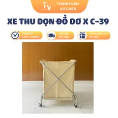 Xe thu dọn đồ dơ X C-39 - Dụng cụ gia dụng inox cao cấp cho nhà bếp - Tiện lợi và đa năng cho không gian sạch sẽ (TV706)