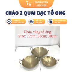 Chảo 2 Quai Bạc Tổ Ong Inox Chất Lượng Cao - Dụng Cụ Nhà Bếp Đa Năng 32-75cm - Phù Hợp Mọi Căn Bếp (TV120)