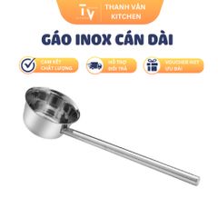 Gáo inox cán dài 35cm, dụng cụ đựng nước, dầu, ca múc nước lèo, muôi chống bỏng 12-18cm - Đồ dùng bếp tiện lợi SQC (TV365)