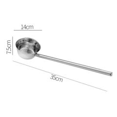 Gáo inox cán dài 35cm, dụng cụ đựng nước, dầu, ca múc nước lèo, muôi chống bỏng 12-18cm - Đồ dùng bếp tiện lợi SQC (TV365)