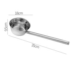 Gáo inox cán dài 35cm, dụng cụ đựng nước, dầu, ca múc nước lèo, muôi chống bỏng 12-18cm - Đồ dùng bếp tiện lợi SQC (TV365)