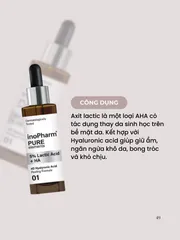Peel Da Nhẹ Nhàng Lactic Acid + HA InoPharm 30ml - Tẩy Da Chết Siêu Mềm Mịn, Giúp Da Sáng Khỏe, Phù Hợp Với Da Nhạy Cảm