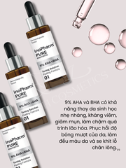 Serum Tẩy Da Chết 9% AHA BHA InoPharm Pure Elements 30ml - Giúp Giảm Mụn, Làn Da Sáng Mịn, Phục Hồi Độ Đàn Hồi Tự Nhiên
