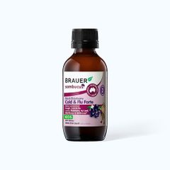 Siro BRAUER BLACK ELDERBERRY COLD & FLU FORTE 100ML - Giảm triệu chứng cảm cúm và cảm lạnh, tăng cường hệ miễn dịch tự nhiên.