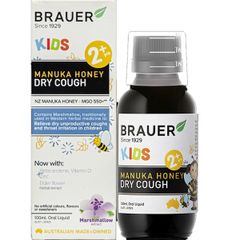Siro BRAUER Mật Ong Manuka Giảm Ho Khan cho Trẻ Em 2 Tuổi - Hỗ Trợ Tăng Đề Kháng (100ml)