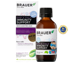 Siro Tăng Cường Hệ Miễn Dịch Immunity Support BRAUER Cho Trẻ Em - Hỗ Trợ Đề Kháng & Vitamin D3 (100ml)