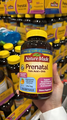 Vitamin Bầu Nature Made Prenatal Multi + DHA 150 viên - Bổ sung 23 vitamin và khoáng chất thiết yếu cho mẹ và bé, hỗ trợ phát triển não bộ trẻ nhỏ.