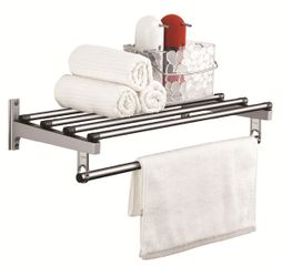 Giá treo đồ 1 tầng inox nhôm gắn tường Wellex ALB1060H - Tùy chỉnh độ cao, sản phẩm phòng tắm Hàn Quốc tiện lợi.