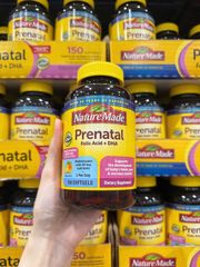 Viên Uống Vitamin Tổng Hợp Cho Bà Bầu Nature Made Prenatal + Folic Acid + DHA 150 Viên - Bổ Sung Dinh Dưỡng Cho Mẹ Và Thai Nhi
