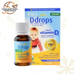 Vitamin D3 cho bé Baby Ddrops 400 IU - Duy trì sức khỏe xương và miễn dịch, dễ dàng sử dụng với 90 giọt không mùi, không vị