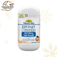 Viên Nhai Nature's Way Kids Smart Bursts DHA 300mg - Hỗ Trợ Phát Triển Não Bộ Trẻ Em (60 Viên) - Omega 3, EPA, Bổ Mắt