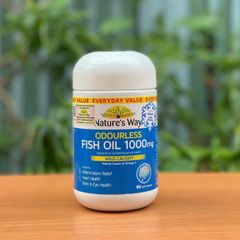 Dầu Cá Thiên Nhiên Không Mùi Nature's Way 1000mg - Hỗ Trợ Tim Mạch, Mắt và Não Bộ - Hộp 80 Viên Nhập Khẩu Úc