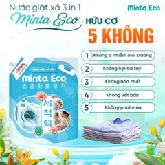 Túi Nước Giặt Hữu Cơ 3in1 Minta - Hương Thơm Tươi Mát, An Toàn Cho Da Nhạy Cảm, Giặt Sạch Hiệu Quả, Bảo Vệ Vải Quần Áo