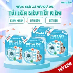 Túi Nước Giặt Hữu Cơ 3in1 Minta - Hương Thơm Tươi Mát, An Toàn Cho Da Nhạy Cảm, Giặt Sạch Hiệu Quả, Bảo Vệ Vải Quần Áo