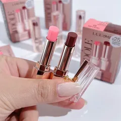 Set son Lancome idole mini butterglow 2 cây son dưỡng (Màu 10 hồng tự nhiên y màu dior 01 + Màu 60 đỏ )