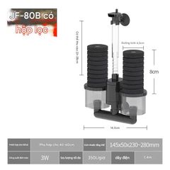 Lọc Vi Sinh Bông Đôi SunSun JF-80 JF-120 - Thiết Kế Tinh Tế Với Bơm 3W Cho Hồ Cá Sạch, Chính Hãng Trung Quốc