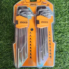 Bộ Lục Giác Đầu Bằng & Bông 18 Chi Tiết Ingco HHKSET0181 - Dụng Cụ Cầm Tay Chất Lượng Cao, Tiện Lợi Cho Sửa Chữa