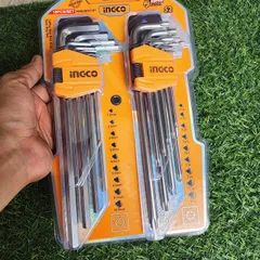 Bộ Lục Giác Đầu Bằng & Bông 18 Chi Tiết Ingco HHKSET0181 - Dụng Cụ Cầm Tay Chất Lượng Cao, Tiện Lợi Cho Sửa Chữa
