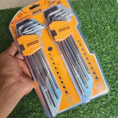 Bộ Lục Giác Đầu Bằng & Bông 18 Chi Tiết Ingco HHKSET0181 - Dụng Cụ Cầm Tay Chất Lượng Cao, Tiện Lợi Cho Sửa Chữa