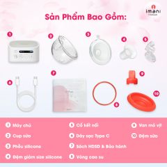 Máy Hút Sữa Không Dây IMANI I2 Plus - Hút Kiệt, Massage 5 Cấp Độ, Thiết Kế Gọn Nhẹ, An Toàn Cho Mẹ Và Bé - Bảo Hành 1 Năm