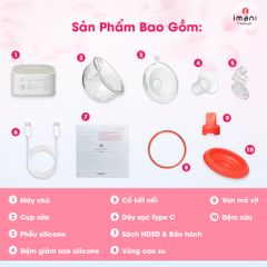 Máy Hút Sữa Không Dây Imani I2 Hàn Quốc - Rảnh Tay, Thiết Kế 5 Cấp Độ Hút & Massage, An Toàn Cho Mẹ và Bé