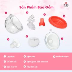 Bộ Cốc Hút Sữa Rảnh Tay IMANI Hàn Quốc 200ml - Dễ Dàng Sử Dụng, An Toàn Cho Mẹ Và Bé, Không Chứa BPA