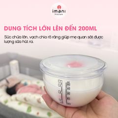 Bộ Cốc Hút Sữa Rảnh Tay IMANI Hàn Quốc 200ml - Dễ Dàng Sử Dụng, An Toàn Cho Mẹ Và Bé, Không Chứa BPA