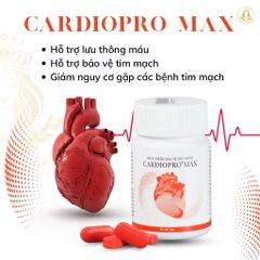 Thực phẩm hỗ trợ tim mạch Cardiopro Max - Giảm mỡ máu, cải thiện tuần hoàn, bảo vệ sức khỏe tim mạch toàn diện