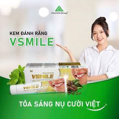 Kem Đánh Răng VSMILE 150g - Hỗ Trợ Ngăn Ngừa Đột Quỵ, Làm Sạch Miệng, Hương Cà Phê - Combo 5 Tuýp cho Gia Đình