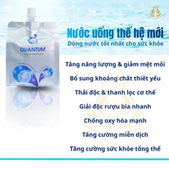 Nước Khoáng Ion Kiềm Giàu Hydrogen Quantum 1 Thùng (350ml x10 Gói) - Giúp Cân Bằng Axit, Tăng Cường Sức Đề Kháng и Phòng Chống Lão Hóa
