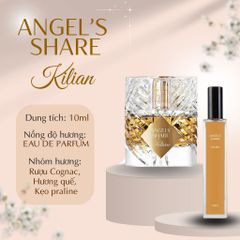 Nước Hoa Nữ Angel's Share 10ml - Hương Thơm Sang Trọng, Quyến Rũ, Chiết Xuất Từ Cognac, Quế, Đậu Tonka, Unisex, Quà Tặng Cao Cấp
