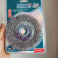 Bánh Cước 125mm Total TAC36051 - Dụng Cụ Làm Sạch Kim Loại, Lông Thép Chất Lượng Cao, Dùng Với Máy Mài Góc