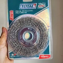 Bánh Cước 125mm Total TAC36051 - Dụng Cụ Làm Sạch Kim Loại, Lông Thép Chất Lượng Cao, Dùng Với Máy Mài Góc