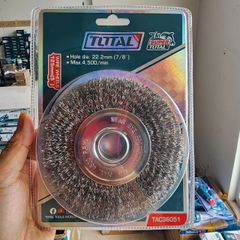 Bánh Cước 125mm Total TAC36051 - Dụng Cụ Làm Sạch Kim Loại, Lông Thép Chất Lượng Cao, Dùng Với Máy Mài Góc