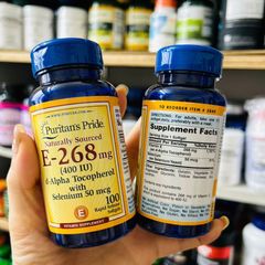 Vitamin E 268mg Puritan’s Pride 100 viên