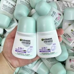 Lăn nách thơm mát, khử mùi 48h Garnier Mineral 6in1 Đức 50ml
