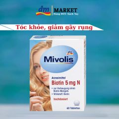 Viên uống Biotin Mọc Tóc - Giúp Tóc Mềm Mượt, Khỏe Mạnh, Giảm Gãy Rụng - Hàng Chính Hãng Nhập Khẩu Từ Đức (60 Viên)
