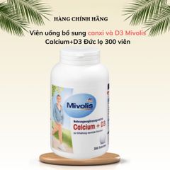 Viên uống bổ sung Canxi + D3 Mivolis - Hỗ trợ xương khớp, chống loãng xương, sức khỏe cho người lớn tuổi, 300 viên nhập khẩu Đức
