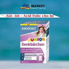 Viên Uống Bổ Não Sanotact - Giàu Sắt, I-ốt & Axit Folic Dành Cho Trẻ Em - Hỗ Trợ Tăng Cường Trí Nhớ, Hộp 60 Viên Gấu Dễ Thương