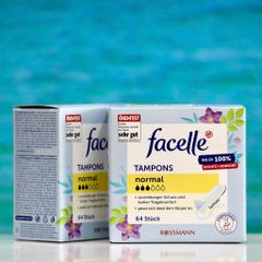 Băng vệ sinh Tampons Facelle 64 viên - Thấm hút tốt, an toàn cho vùng kín, thiết kế nhỏ gọn, thoải mái, sản phẩm chất lượng Đức