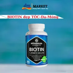 Viên Uống Tóc Da Móng Vitamaze Biotin 10,000 mcg - Giảm Rụng Tóc, Làm Da Mịn Màng - Hộp 365 Viên Xuất Xứ Đức