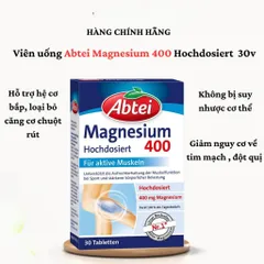 Viên uống Abtei Magnesium 30 viên - Khoáng chất hỗ trợ sức khỏe từ Đức, vitamin tổng hợp chất lượng cao
